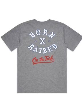 Born X Raised True Blue On The Turf LA Dodgers Colors Tee Gray T-shirt Large